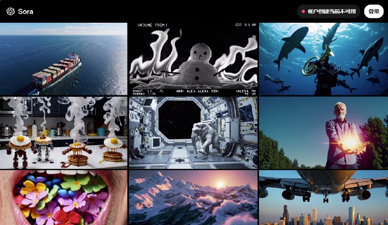 #境外AI #OpenAI #SoraOpenAI 文生视频模型 Sora 正式发布  限于服务器压力，目前账号注册已暂停目前该站不支持国内访问！自备科技！官方网站