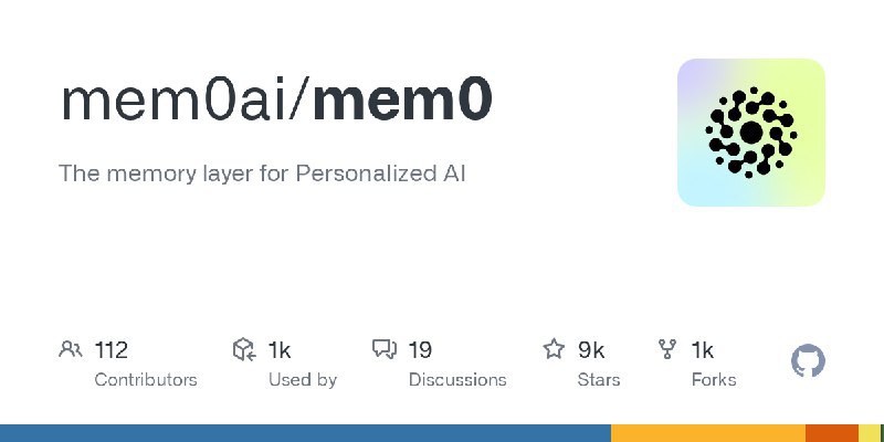 mem0ai / mem0The memory layer for Personalized AIRepo URL | 👀68 🍴1155 ⭐9211#D20240717 #D20240717_Python #PythonGitHubGitHub - mem0ai/mem0: The memory layer for Personalized AIThe memory layer for Personalized AI. Contribute to mem0ai/mem0 development by creating an account on GitHub.via Github Trending - Telegram Channel