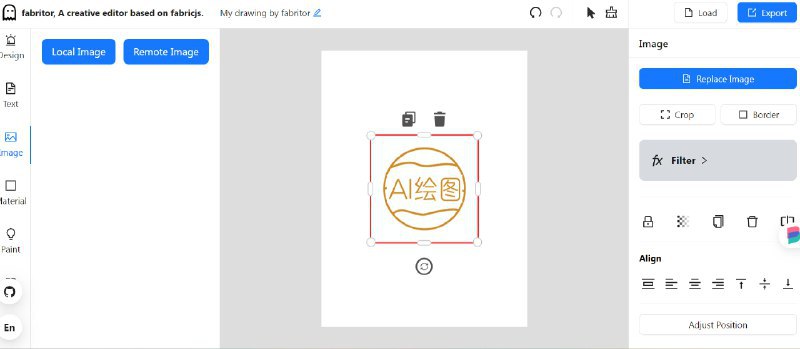 🆔 网站名称：Fabritor⭐️ 网站功能：图片编辑器📁 网站简介：一个基于 Fabric.js 的图片编辑器，提供了一个灵活多样的绘图和设计平台