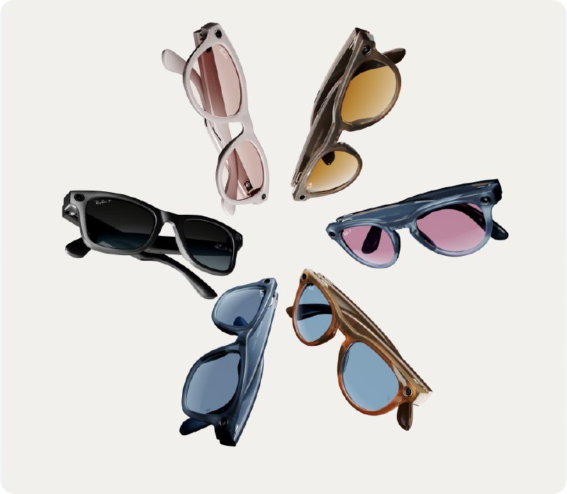 Meta AI为Ray-Ban Meta智能眼镜集成多模态能力 具有视觉能力Meta与EssilorLuxottica合作推出的Ray-Ban Meta智能眼镜推出了新功能和新款式，设计更多适合不同脸型的款式