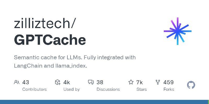 zilliztech / GPTCacheSemantic cache for LLMs  Fully integrated with LangChain and llama_index Repo URL | 👀58 🍴465 ⭐6634#D20240622 #D20240622_Python #PythonGitHubGitHub - zilliztech/GPTCache: Semantic cache for LLMs. Fully integrated with LangChain and llama_index.Semantic cache for LLMs. Fully integrated with LangChain and llama_index. - GitHub - zilliztech/GPTCache: Semantic cache for LLMs. Fully integrated with LangChain and llama_index.via Github Trending - Telegram Channel