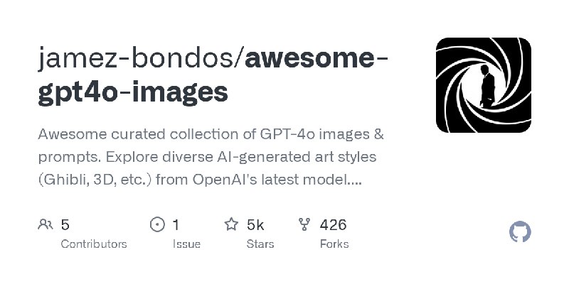 GitHub - jamez-bondos/awesome-gpt4o-images: Awesome curated collection of GPT-4o images & prompts. Explore diverse AI-generated…