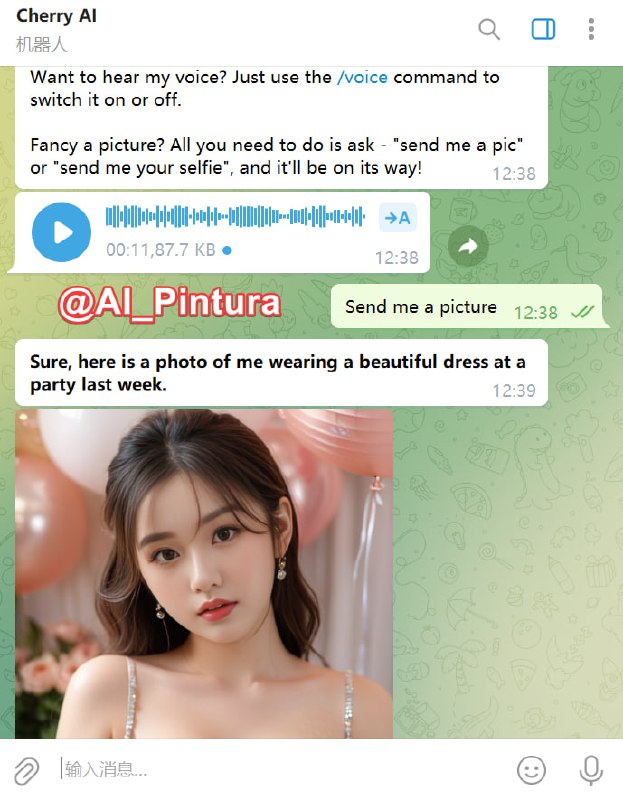 🤖 机器人名称：Cherry AI⭐️ 机器人功能：AI绘图（NSFW）📁 机器人简介：一款AI女友TG机器人