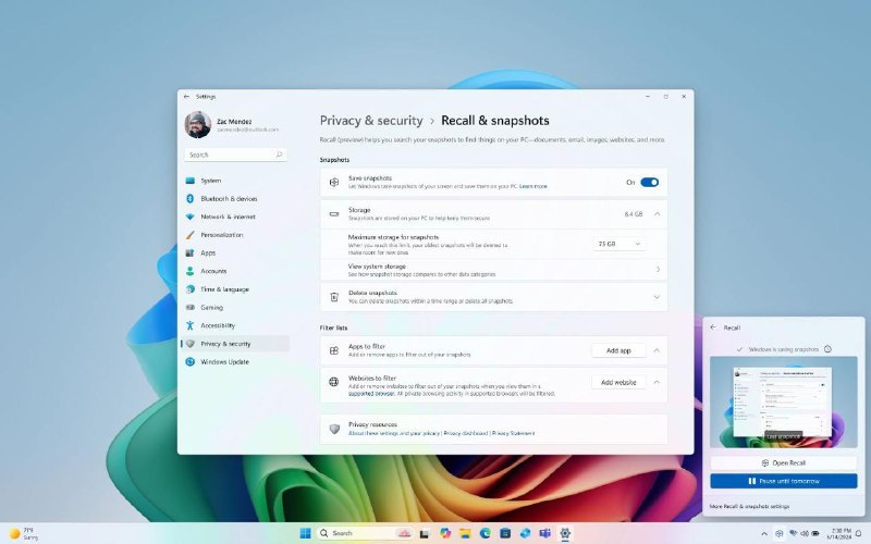 微软 Win11 24H2 Recall AI 功能被曝捆绑文件管理器，卸载会影响后者运行微软在 Windows 11 24H2 系统中，将“回顾”（Recall）AI 功能捆绑文件管理器，卸载后可能会影响文件管理器正常使用