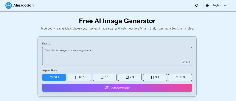 📢导航站收录更新通知！#AI·绘画 #AI新时代站点名称: AImageGen描述: 使用 AImageGen.com 的免费 AI 图像生成器将文本转换为令人惊叹的图像