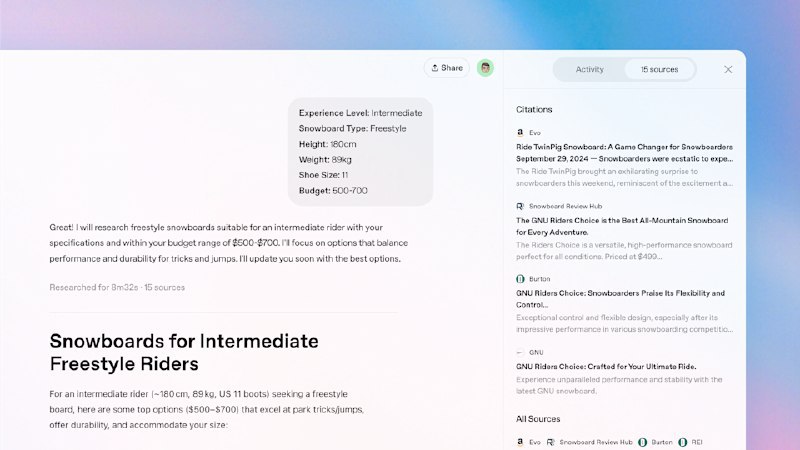 🤖OpenAI开放“AI分析师”功能，面临激烈市场竞争OpenAI宣布向所有付费用户开放其“Deep Research”智能体，该功能可让ChatGPT“上网”进行数据分析和整理，生成研究报告