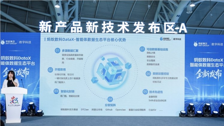 加速数据从原材料向实际应用转变 蚂蚁数科发布DataX智能体数据生态平台随着人工智能技术进入大规模应用期，如何提升数据要素的配置效率成为行业关注命题