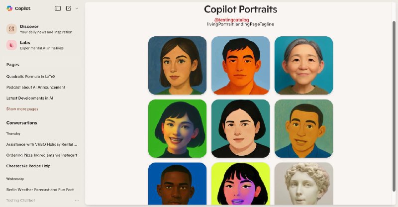 带有用户自定义头像的实时肖像功能正在 Microsoft Copilot 上进行测试这里的想法似乎是微软试图让 Copilot 感觉更像一个真实的、视觉化的实体，而不是一个空洞的声音，甚至可能允许人们在未来创建自己的定制虚拟形象