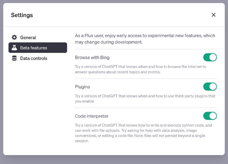 #Update #ChatGPTChatGPT 最近更改了对于官方插件 Code Interpreter 的功能说明：尝试使用 ChatGPT 的一个版本，它知道如何编写和执行 Python 代码，并且可以处理文件上传