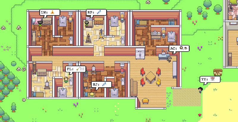 斯坦福的人机交互小组用大语言模型做了一个有二十五个自由自在生活的 AI 的小镇