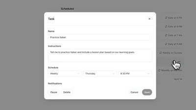 🤖 ChatGPT为付费用户推出任务调度功能OpenAI为ChatGPT Plus、Team和Pro订阅用户推出名为“Tasks”的测试版新功能，允许用户安排提醒和待办事项