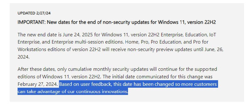 微软：Windows 11 22H2 将获得一系列 AI 功能更新今天，微软正式在官方支持页面上确认：Windows 11 22H2 将获得 AI 功能体验