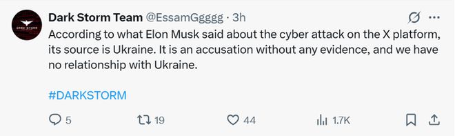 黑客组织表示对X平台遭网络攻击负责 称与乌克兰无关美国当地时间3月10日，X平台经历了多次宕机，导致部分用户无法加载该网站