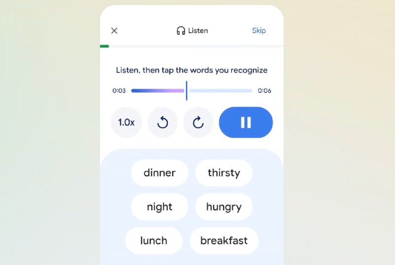 Google正在为其翻译应用打造一款与Duolingo竞争的学习产品Google正在将人工智能语言学习工具融入其翻译应用