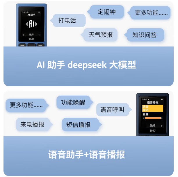 HMD 101 4G发布：149元 支持Deepseek今日，HMD 101 4G手机发布，售价149元，新机号称是诺基亚手机制造工艺与测试标准