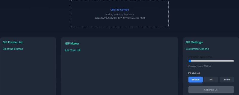 🆔 网站名称：GIF Maker⭐ 网站功能： GIF 制作和编辑📁 网站简介：一个免费的在线 GIF 制作和编辑工具，无需注册即可创建和编辑 GIF 动画