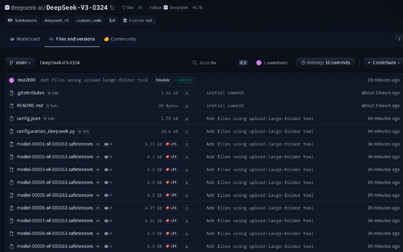 DeepSeek刚刚更新了V3模型Huggingface📮投稿 ☘️频道 🌸聊天via 科技圈🎗在花频道📮 - Telegram Channel