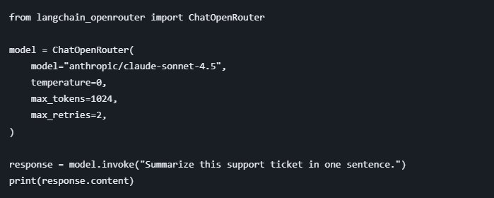 OpenRouter 推出专用 LangChain 集成包 一行字符串切 400 款模型，故障自动绕行OpenRouter 把自家那套模型路由能力，第一次装进了官方的 LangChain 集成包里