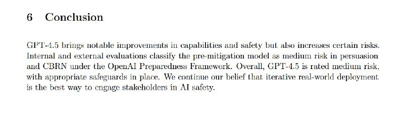 🤖OpenAI 推出 GPT-4.5 研究预览：更强大、更智能、更可靠OpenAI 发布了 GPT-4.5 的研究预览版，这是迄今为止规模最大、知识最渊博的模型