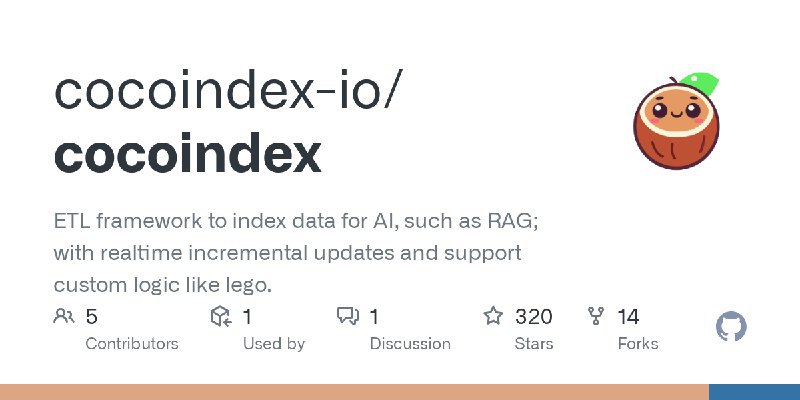 #AI 用于为 AI 索引数据的 ETL 框架，例如 RAG;具有实时增量更新并支持 LEGO 等自定义逻辑