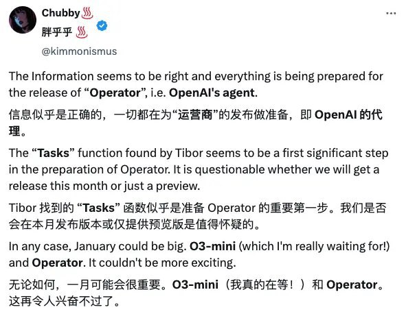 🤖 ChatGPT推出Tasks功能：可定时执行任务，或为AI Agent铺路OpenAI为ChatGPT推出名为“Tasks”的新功能，允许用户设置定时任务，例如每日查看股市行情、创作科幻故事、督促背单词或总结AI新闻等