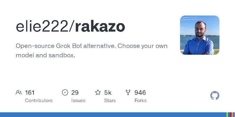 elie222/rakazoGrok Bot 的开源替代方案，可自行选择模型和沙盒环境