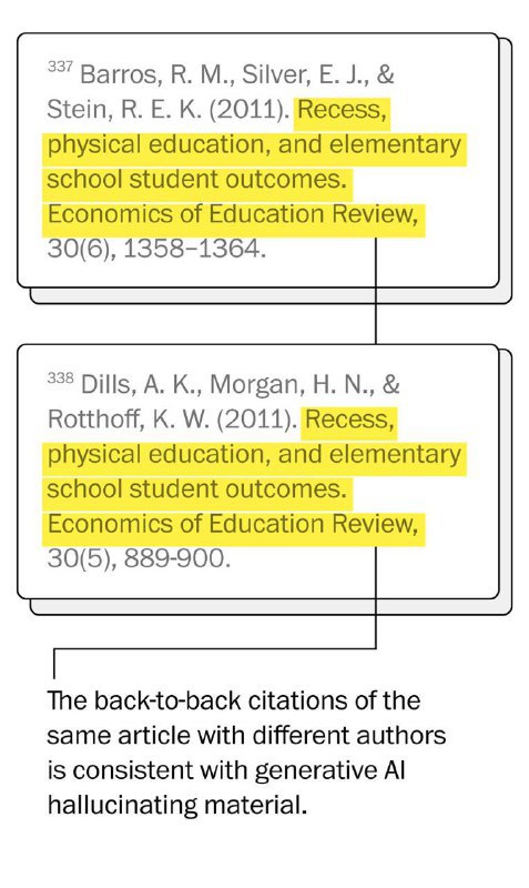 🤖 美国卫生部报告疑用AI出错：虚假引用频现美国卫生与公共服务部一份名为“让美国再次健康”的报告，被曝可能使用了人工智能生成内容