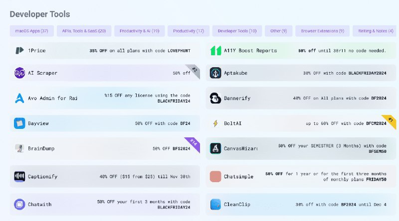 👉 名称：rare-big-deal🤖 类型：🕸网站👏 介绍：一个专门为黑五/网络星期一等活动提供软件和工具优惠的资源库