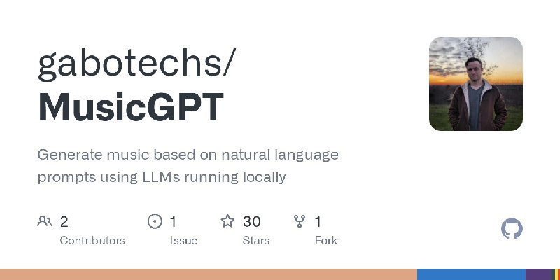 gabotechs / MusicGPTGenerate music based on natural language prompts using LLMs running locallyRepo URL | 👀2 🍴20 ⭐194#D20240529 #D20240529_Rust #RustGitHubGitHub - gabotechs/MusicGPT: Generate music based on natural language prompts using LLMs running locallyGenerate music based on natural language prompts using LLMs running locally - gabotechs/MusicGPTvia Github Trending - Telegram Channel