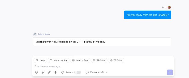 🤖 新隐身模型“Polaris Alpha”上线，疑似 GPT-5.1 原型OpenRouter 平台上线一款名为 Polaris Alpha 的“隐身模型”，其上下文长度达 256,000 tokens，可免费使用，被描述为一款强大的通用模型，在代码生成、工具调用与指令理解方面表现突出
