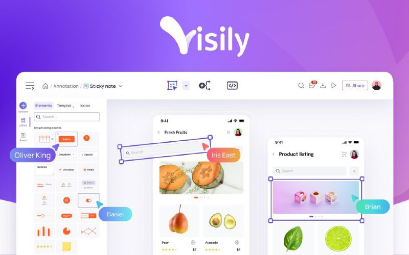 📢导航站收录更新通知！#原型设计 #独立开发站点名称: Visily - AI-powered UI design software描述: Visily 是任何人都可以使用的 UI 设计软件