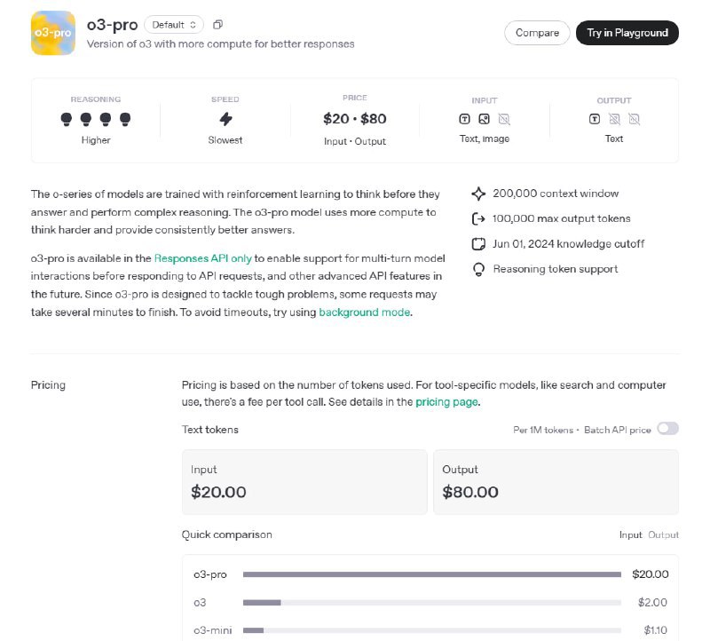 o3-pro 现已向所有 ChatGPT Pro 用户推出，并在 API 中上线O3 用量给 Plus 订户翻倍到 200 次/周Sam Altman | API📮投稿☘️频道via 科技圈🎗在花频道📮 - Telegram Channelo3-pro 现已向所有 ChatGPT Pro 用户推出，并在 API 中上线O3 用量给 Plus 订户翻倍到 200 次/周Sam Altman | API📮投稿☘️频道via 科技圈🎗在花频道📮 - Telegram Channel