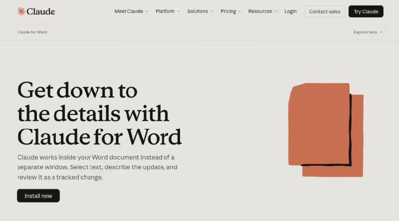 Anthropic 发布 Claude for Word 测试版，欲做律师的“最强数字助理”据报道，AI 巨头 Anthropic 宣布正式推出 Claude for Word 测试版插件
