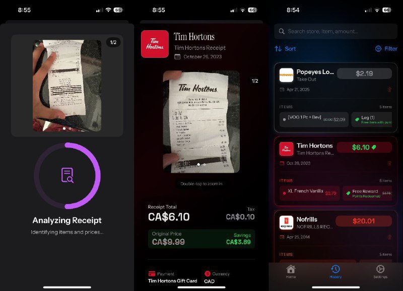 #软件 #工具 #开源 #AI🖋 SpendSmart - 易用的 AI 收据管理工具▎软件平台：#iOS▎软件介绍：一款 iOS 应用，旨在通过人工智能简化收据管理，它采用 SwiftUI 开发，集成 Gemini 2.0 Flash 进行 OCR 识别，支持本地存储和通过 Supabase 同步数据