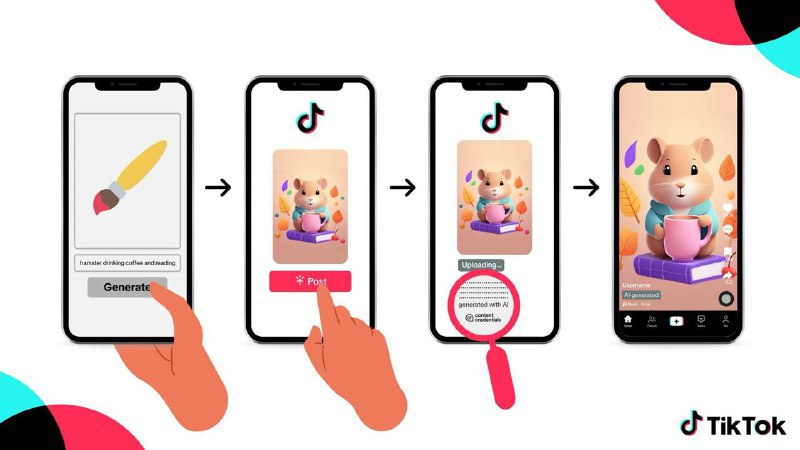 TikTok 正在为带有水印的第三方内容添加“AI 生成”的标签TikTok 已经自动在其平台上使用“AI 生成”的标签标记使用 TikTok AI 工具制作的内容，现在这个标签也将用于其他平台创建的内容