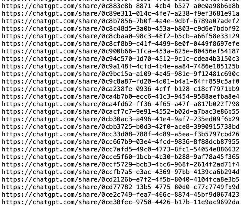 ChatGPT与Grok里的人机对话被发现可以通过Wayback Machine访问人工智能公司允许个人通过Google搜索访问聊天，侵犯了用户隐私，而且解决这个问题的尝试似乎失败了