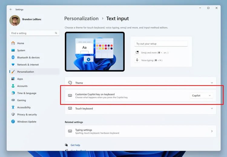 微软推出 Windows 11 Copilot 键自定义功能微软计划允许 Windows 11 用户自定义 Copilot 键，以启动其他应用程序