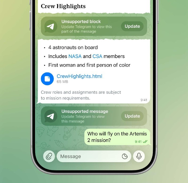 Telegram 推出欢迎消息等功能，消息按钮与礼物签名同步上线Telegram 发布更新，群组和频道新增仅新成员可见的欢迎消息，支持多条消息、媒体和富文本