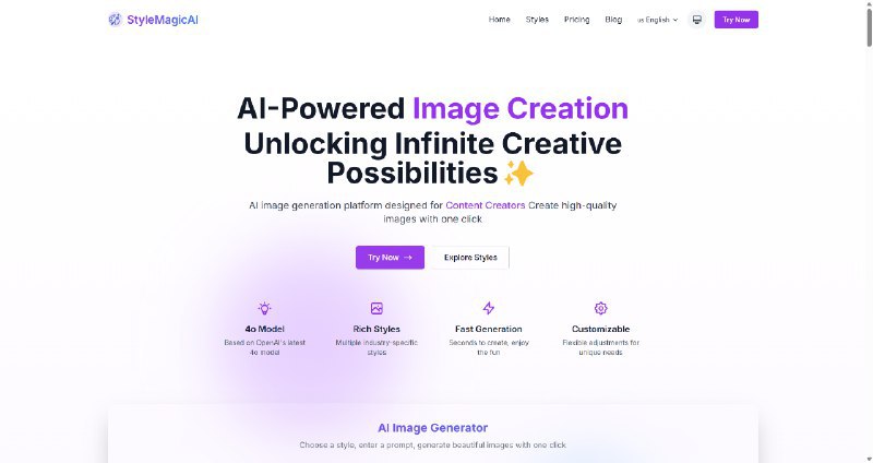 📢导航站收录更新通知！#AI·绘画 #AI新时代站点名称: StyleMagicAi描述: 使用在线 AI 图像生成器，将您的文本或图像转换为令人惊叹的视觉效果