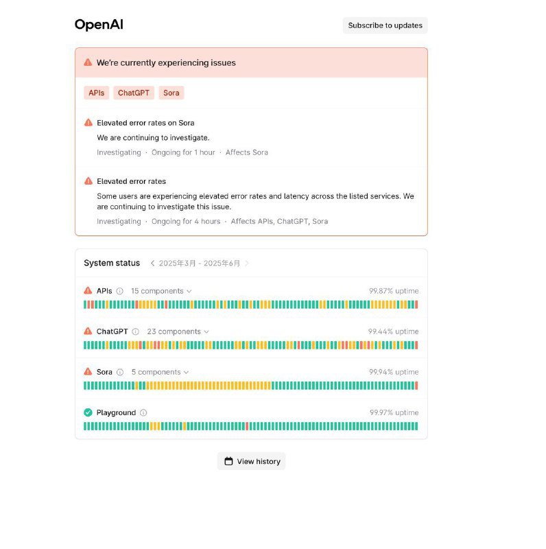 OpenAI 故障了