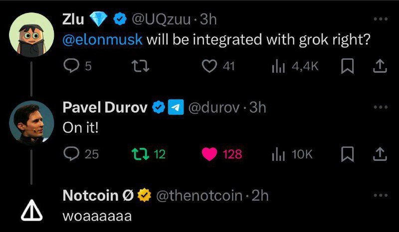 杜罗夫确认 @GrokAI 已登陆Telegram，Telegram Premium用户可免费使用Grok AI是马斯克旗下xAI的产品🗒 标签: #Telegram #Grok📢 频道: @GodlyNews1🤖 投稿: @GodlyNewsBotvia Yummy 😋 - Telegram Channel杜罗夫确认 @GrokAI 已登陆Telegram，Telegram Premium用户可免费使用Grok AI是马斯克旗下xAI的产品🗒 标签: #Telegram #Grok📢 频道: @GodlyNews1🤖 投稿: @GodlyNewsBotvia Yummy 😋 - Telegram Channel