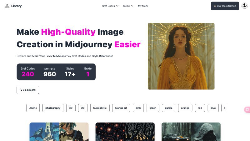 📢导航站收录更新通知！#AI·绘画 #AI新时代站点名称: Midjourney Prompts, SREF Codes Library and Examples描述: 探索 721 个独特的 Midjourney SREF 代码和 2884 个 Midjourney 提示