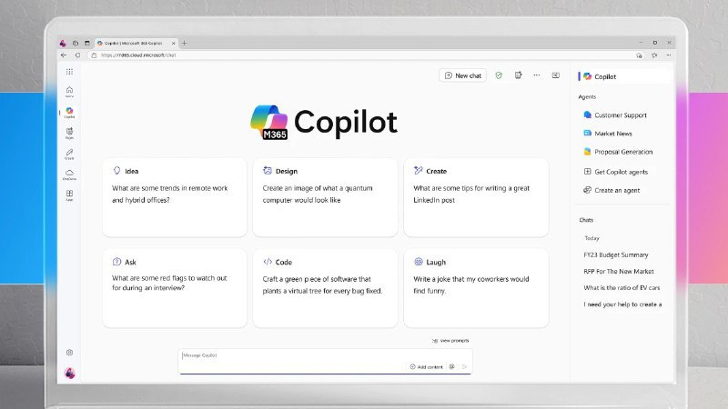 🤖 微软推出企业AI助手：GPT-4o加持Copilot Chat，按用量计费微软推出基于GPT-4o的Microsoft 365 Copilot Chat，企业用户可利用其进行市场研究、文档分析等工作