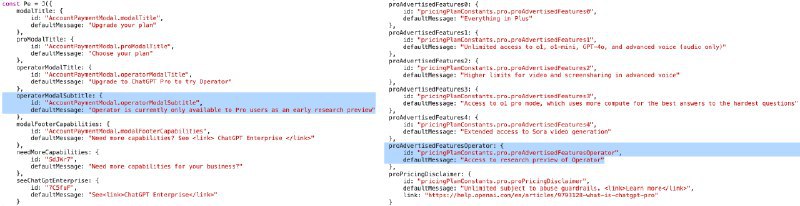🤖 OpenAI 疑似即将推出“Operator”功能，可执行网络任务OpenAI 在 ChatGPT 客户端代码和网站中被发现多处引用 `operator.chatgpt.com` URL，该 URL 目前重定向至 chatgpt.com 主页