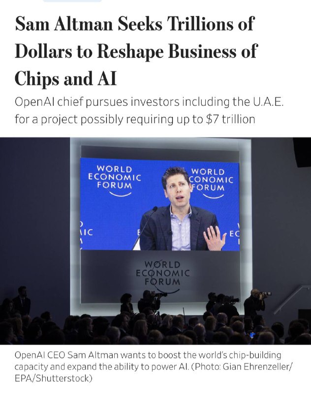 OpenAI豪赌7万亿，能买4个英伟达！奥特曼芯片帝国将占全球GDP 10%昨天， Sam Altman筹资7万亿美元建芯片帝国 的新闻一出，舆论哗然