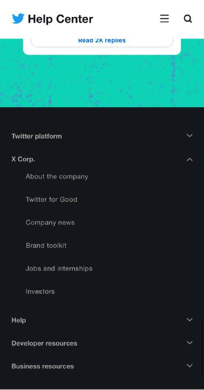 ↩️🖼 Twitter 帮助中心出现了 X Corp.的字样 Twitter 与 X Corp. 合并 拟成为微信式“万能 App”的第一步 🗒 标签: #Twitter #X 📢 频道: @GodlyNews1 ...----------------------Yummy 😋:马斯克在内华达州成立了名为 X.AI 的公司 据 《华尔街日报》 最先报道，埃隆·马斯克创建了一家致力于人工智能的新公司，名为X.AI