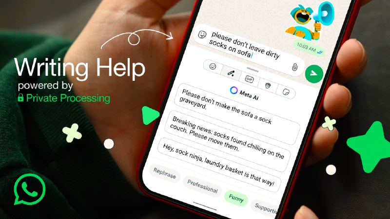 WhatsApp的新AI功能可让您重新措辞并调整消息的语气Meta公司旗下的 WhatsApp周三宣布，该公司将推出一项新的人工智能功能，允许用户改写、校对或调整消息的语气