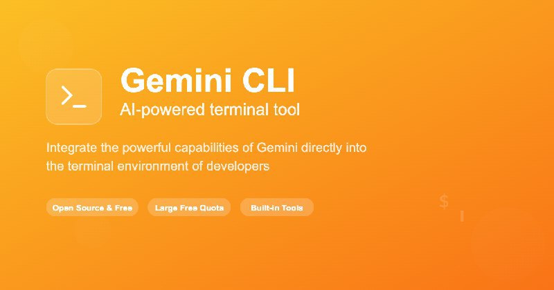 📢导航站收录更新通知！#AI·代码 #AI新时代站点名称: Gemini CLI描述: 将 Gemini 的强大能力直接集成到开发者的终端环境中，提供业内最大的免费使用额度和完整的开源体验