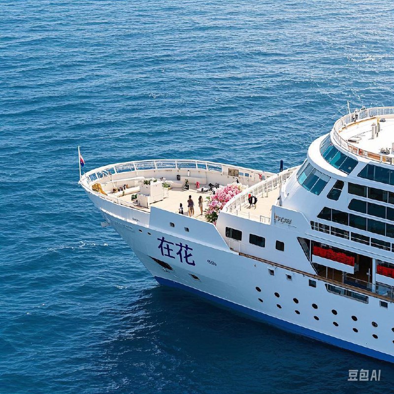 豆包 AI App 可生成带有指定文字的图片用户可以在生图提示词中加入文本要求，如“生成一个邮轮图片写有「在花」字样”，即可生成带有指定文字的图片