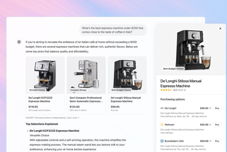 ChatGPT 优化购物搜索功能OpenAI 升级 ChatGPT 的网页搜索功能，提升其购物实用性